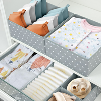 12 pièces gris tissu tiroirs motif étoile pliable sous-vêtements stockage vêtements organisateur chambre en plastique métal usage domestique