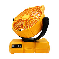 Ventilateur portable sans fil 20V double usage AC/DC, grand vent, réglage à 3 niveaux, minuterie 1-2-4 heures, 180 °   Ventilateur à batterie durable Head Spin