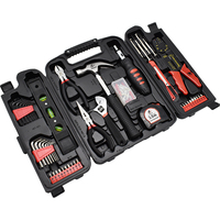 Kit d'outils de réparation pour la maison KFUWELL H4001A, 129 pièces, en acier au carbone, avec coffret rigide, kit combiné d'outils à main
