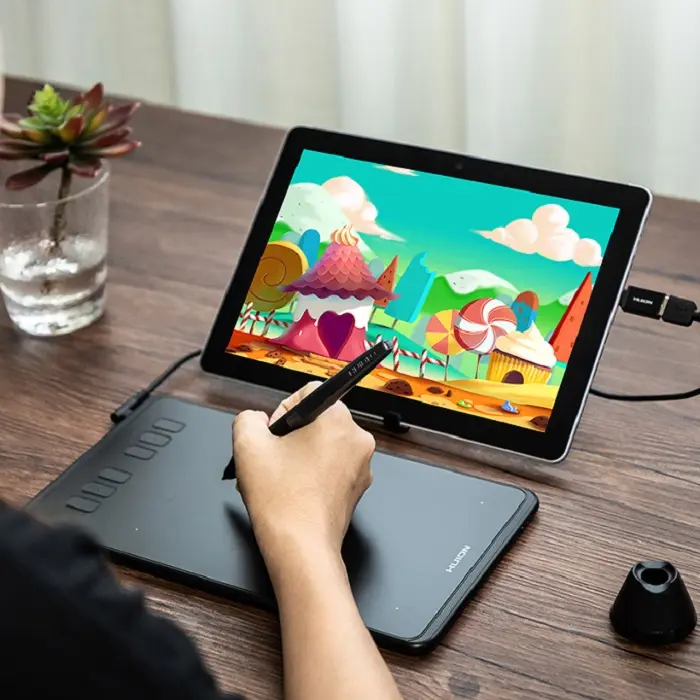 Huion profesyonel tasarım 8192 seviyeleri elektronik pil ücretsiz dijital kalem el yazısı çizim grafik tablet için animasyon