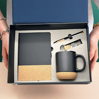 Coffret Cadeau d'Entreprise Personnalisé Besery : Souvenirs d'Entreprise Écologiques en Bois, Porte-clés, Carnet avec Stylo et Tasse