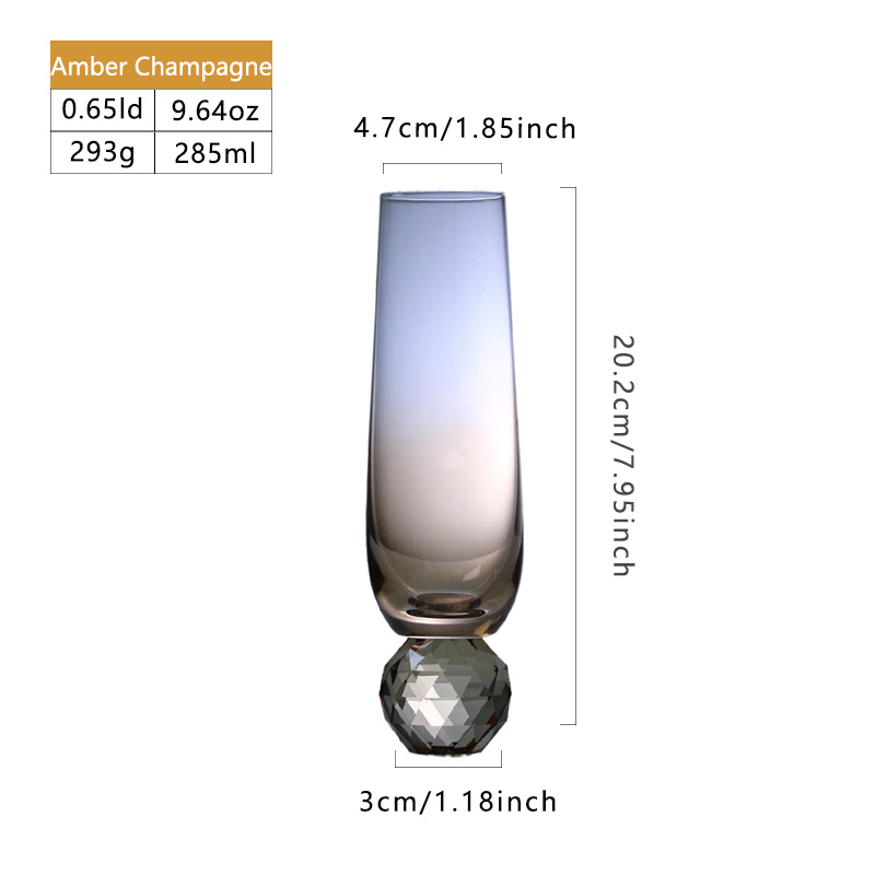 Verre à champagne ambré