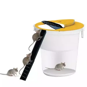 Slide Bucket Lid Mouse Rat Trap With Ramp, Flip Auto Reset Multi