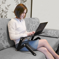 Meja Laptop Aluminium Lipat yang Dapat Disesuaikan dengan Kipas Pendingin Ganda dan Alas Mouse untuk Tempat Tidur, Sofa, Kantor Rumah, dan Pekerjaan Ergonomis Sehari-hari