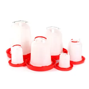 Bebedor de galinha para fazenda, alimentador de 1.5kg para aves domésticas, plástico, vermelho, branco, material de cor de pvc