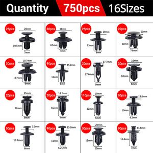 800-teiliges Auto-Karosserie-Befestigungsclips-Set Universelles Stoßstangen-Befestigungsset für Autotürverkleidung, Kotflügel und Motorhaube - Product Image 2