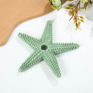 Starfish Shape <b>Squeaky</b> Molar Dog Teeth Cleaning Stick Pet Interactive Chew Toy Agressive Chewers Made of Durable Rubber - Product Image 2