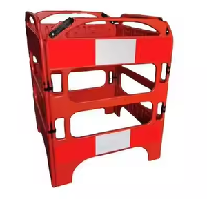 Barrières de sécurité routière pliables en plastique de haute qualité, amovibles et extensibles, pour travaux routiers, couleur rouge - Product Image 1