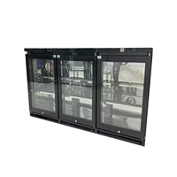 Nouvelle arrivée, mini réfrigérateur de bar, vitrine à 3 portes, refroidissement par air à température unique, armoire de refroidissement de bar arrière, acier inoxydable, numérique