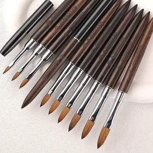 100% Kolinsky Acrylic <b>Nail</b> Brush #4#6 #8 Sandalwood Handle Crimped UV Gel Carving Pen Liquid Powder DIY <b>Nail</b> Art Drawing <b>Tool</b> - Product Image 5