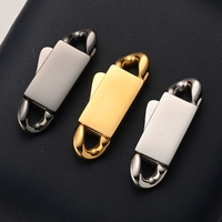 Boucle carrée polie à simple face en acier inoxydable 316L, finition or PVD 18K, fermoir chaîne cubaine pour la création de bijoux DIY