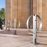 Support de vélo circulaire vertical à poser au sol, en métal, pour l'espace public urbain