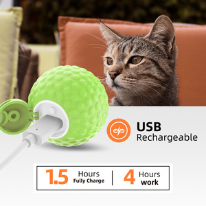 Akıllı top oyuncak köpek kedi Usb şarj edilebilir komik haddeleme topu elektrikli otomatik rotasyon atlama uzaktan ile interaktif oyna - Product Image 5