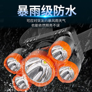 Linterna Frontal de 5 LED, Luz Potente Recargable, Impermeable, para Camping, Pesca y Actividades al Aire Libre - Product Image 2