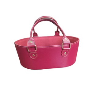 Recién llegado, cesta de regalos de cuero PU <span class=keywords><strong>para</strong></span> almacenar bolas de hilo/revistas/Paquete de frutas y verduras con asa - Product Image 1