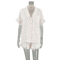 Tendance 2025 qualité impression vêtements de détente 100% coton pyjamas ensemble été pyjamas pour Pijamas femmes ensemble