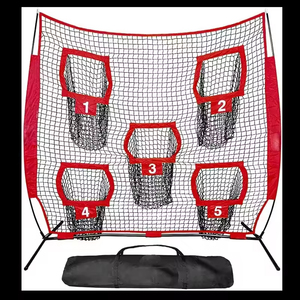 ตาข่ายซ้อมขว้างเบสบอล/ซอฟต์บอล พร้อมโซนตีและกระเป๋าหิ้ว ปรับความสูงได้ สำหรับฝึกซ้อมการตีและการรับลูก - Product Image 5