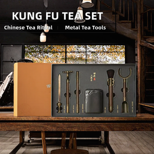 MINGSHUO Juego de Seis Herramientas Metálicas Chinas para la Ceremonia del Té - Cuchillo para Té, Herramienta para Preparar Té, Accesorios para Té Kung Fu - Product Image 2