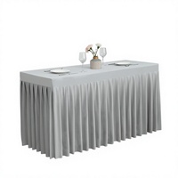 Nappe de table rectangulaire plissée pour événements, réceptions et banquets