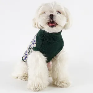 Ropa de invierno personalizada para perro, suéter de punto para perro, suéter con pelo