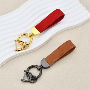 Trendy Brand Men's Waist <b>Key</b> <b>Ring</b> Horseshoe for Buckle Fur Car Keychain Personalized Couple Metal <b>Key</b> Chain Leather Keychain - Product Image 3