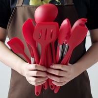 Ensemble de 10 grands ustensiles et outils de cuisine en silicone comprenant une pince à fouet et une spatule pour la cuisine à domicile