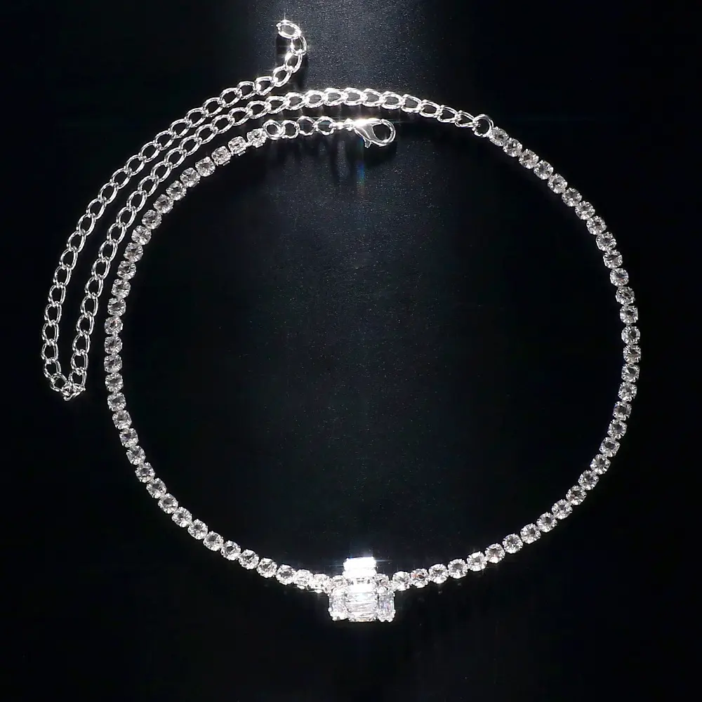 Đồ trang sức thời trang dây chuyền tình yêu Cuban moissanite đá trái tim Real Cross thép không gỉ Rose Box pha lê lồng Vòng cổ chủ