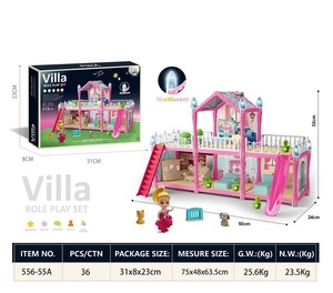 Nouvelle Conception Adorable Maison de Poupée Rose à Faire Soi-même, Grande Maison de Poupée pour Filles, Miniatures de Maison de Poupée, Jouet Maison pour Enfants - Product Image 2