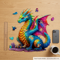 Boîte cadeau promotionnelle personnalisée avec logo, puzzle éducatif, art fantaisie dragon, impression CMYK sur carton gris, découpe de précision, finition mate