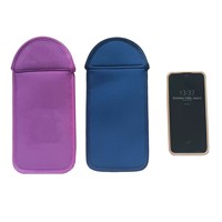 Grande pochette magnétique pour téléphone avec fenêtre transparente, design verrouillable, aiguille dissimulée, anti-vol, pochette de rangement pour téléphone portable