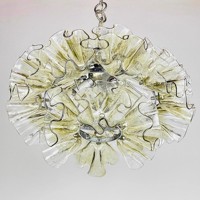 Suspension en verre pour restaurant, design italien, en forme de fleur, créative, moderne et minimaliste, pour salon, hôtel et villa