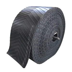 Özel balıksırtı Steady sabit kauçuk konveyör bant demir cevheri için 100mm desenli yükleme konveyör bant - Product Image 1