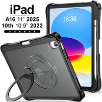 Coque Robuste Antichoc pour iPad 11e/10e Génération 10.9 Pouces, Housse Haute Résistance avec Bandoulière et Support