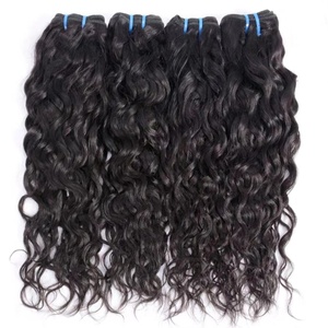 Estensione dei capelli umani Natura indiana cina Shopping Online doppio groviglio libero onda di acqua fascio di capelli con estremità spesse sane - Product Image 3