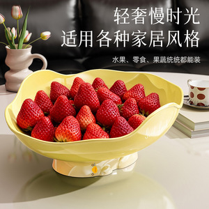 Red <b>Plastic</b> Fruit Platter With Good Luck Design For Coffee <b>Table</b> Living Room Use - Product Image 2