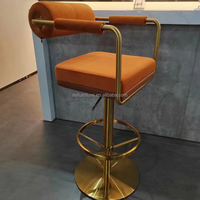 Tabouret de bar haut en acier inoxydable rotatif à 360 degrés, luxueux, nouvellement développé en 2023, pour comptoir de cuisine, café