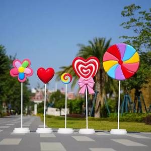 <span class=keywords><strong>Pastel</strong></span> Navidad decoración resina alquiler artesanías gigante fibra <span class=keywords><strong>de</strong></span> vidrio fusión caramelo piruleta helado estatuas escultura para Eventos S - Product Image 1