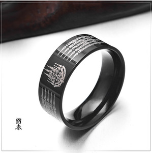 E-Commerce Thailand Vijf Geschriften Diamant Symbool <span class=keywords><strong>Ring</strong></span> Roestvrij Staal Duimjuweel In Voorraad Voor Dropshipping - Product Image 3
