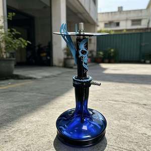 Portable Stainless Steel Hookah Single Hose Desktop Shisha Kit Mirror Finish Blue Gift Bar Use - Product Image 3