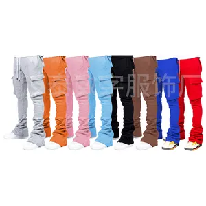 Calça moletom fitness de cor sólida, outono de inverno, casual, para rua, roupas de corrida, hip hop