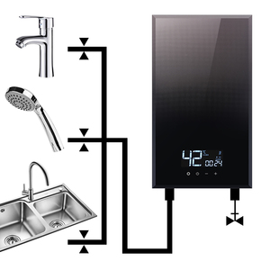 Calentador de Agua Instantáneo sin Tanque de 12kw 220V para Baño, Ducha Instantánea, Calentador de Agua Eléctrico - Product Image 1
