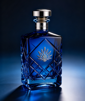Bouteilles de liqueur en verre transparent avec logo personnalisé, 375 ml et 750 ml, bouteilles en verre vides avec bouchon en liège pour la vodka, le gin, le rhum, la tequila, les spiritueux