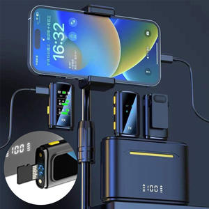 Microphone Lavalier SX28 pour Streaming en Direct, <span class=keywords><strong>Enregistrement</strong></span> sur Carte TF, Surveillance en Temps Réel, Micro 2.4GHz pour Appareil Photo, <span class=keywords><strong>PC</strong></span>, Téléphone, Carte <span class=keywords><strong>Son</strong></span> - Product Image 1