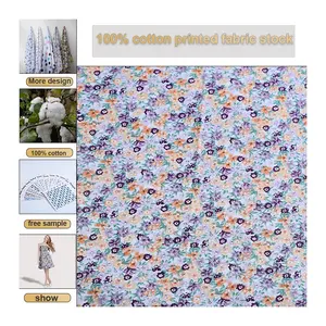North American Market Hot Digital Printed Fabric Support Custom Service 110GSM Twill Tana Lawn Cotton Fabric
