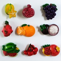 Groenten Fruit Aardbeien Creatieve 3D Harsen Koelkastmagneten Handgeschilderde Telefoonhoesjes/Auto Luchtrooster Stickers - Modetrend