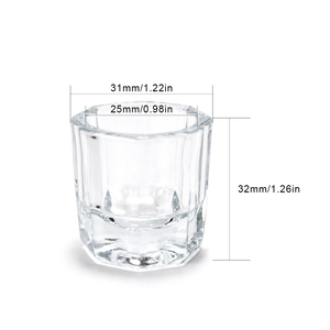 Gobelet octogonal en verre transparent pour liquides et poudres à ongles, portable, pour le nettoyage des pinceaux en acrylique, idéal pour les salons de manucure et la vente en gros - Product Image 4