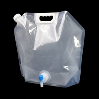 Nouveau produit sac à eau portable 10 litres en plastique vanne papillon pochette à eau pour liquide à boire avec robinet