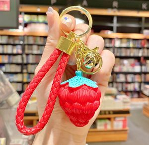 Creative Cartoon Resin Keychain Peach Fruit Strawberry Flower Pendant for <b>Car</b> <b>Key</b> <b>Ring</b> & Backpack Small Gift - Product Image 5