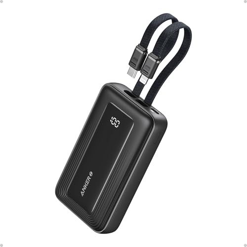 Anker Power Bank A1681 20,000mAh 30W Max Fast Portable Charger with Built-in USB-C and L Cables