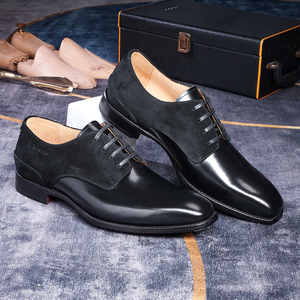 Chaussures Derby en cuir véritable de haute qualité pour hommes, chaussures habillées formelles de mariage, chaussures de bureau, chaussures de travail, semelle en cuir - Product Image 3